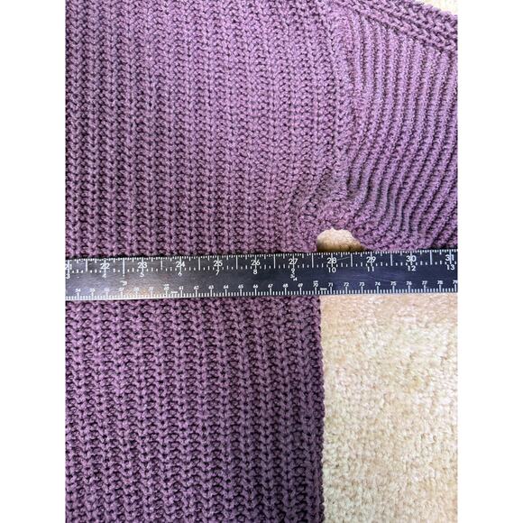 Lands' End Sweater Womens XL Maroon Merino Wool Blend Turtle Neck Chunky D855 - Picture 7 of 9